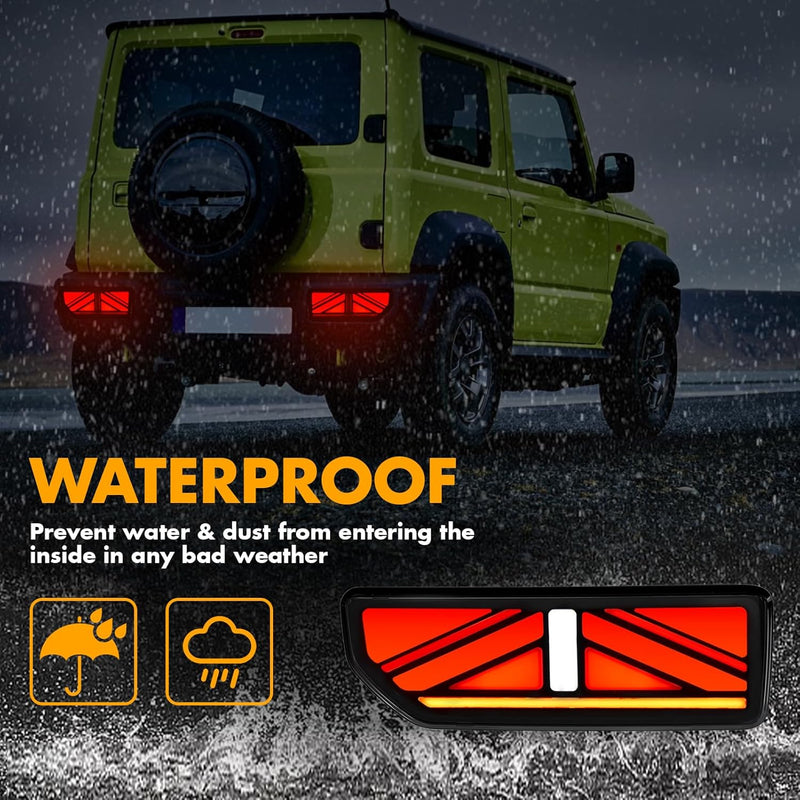 OKSIWA Sequential Full LED Tail Lights for Suzuki Jimny 2019-2024, with Start Up Sequence,Dynamic Turn Signal,Unique Appearance Design, Reverse, Brake Light Tail Lamp Rear Lights Assembly (Butterfly)-7