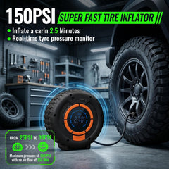 Jump Starter with Tire Inflator, 8000mAh Car Battery Jumper, 150PSI Air Compressor, Power Bank & LED Light for Cars Trucks Bikes-4