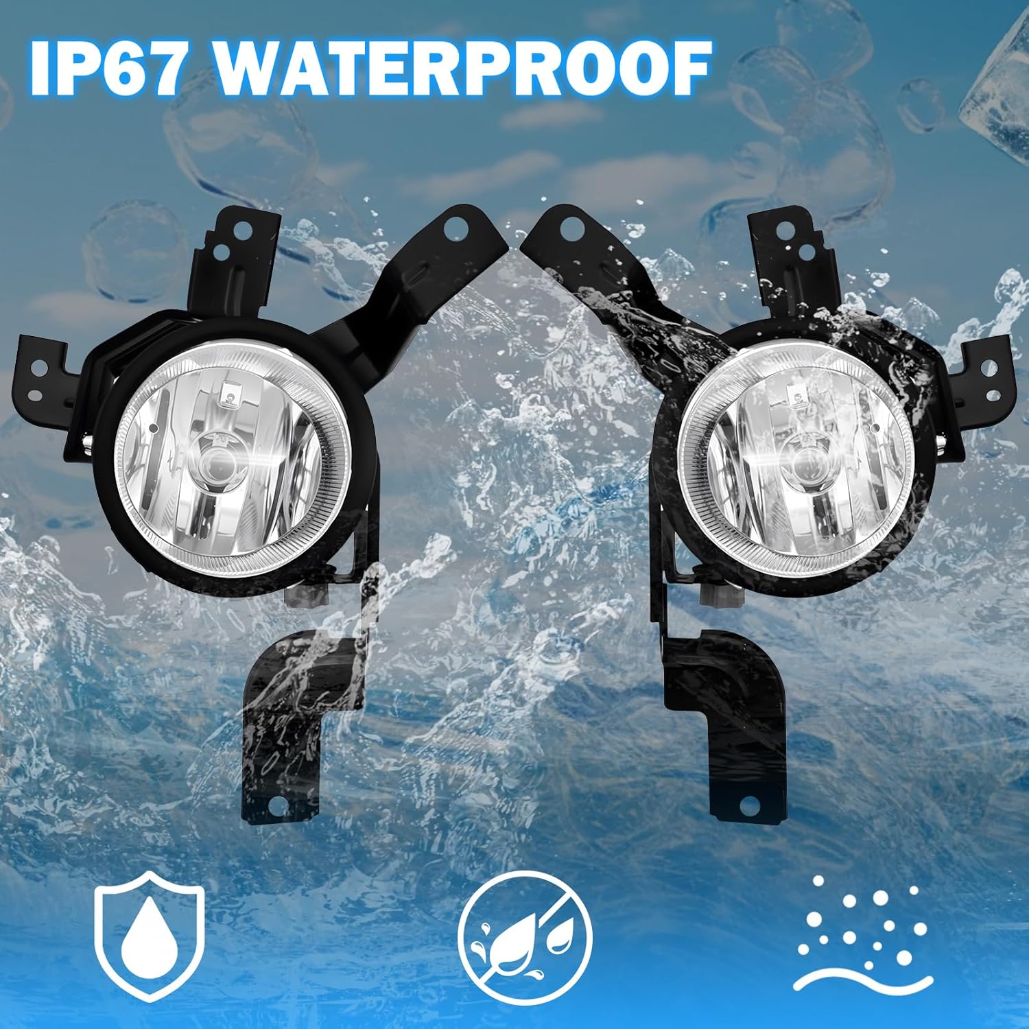 OKSIWA Driving Fog Lights Lamps Compatible With 2007 2008 2009 Honda CRV Front Bumper Lamps with H11 12V 55W Halogen Bulbs & Switch and Wiring Kit (Clear Lens)-7