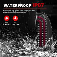 OKSIWA Dynamic Smoked LED Tail Lights for 2005-2015 Toyota Tacoma - Bright Brake, Turn Signal, Reverse Lights with Sequential Animation | IP67 Waterproof-5