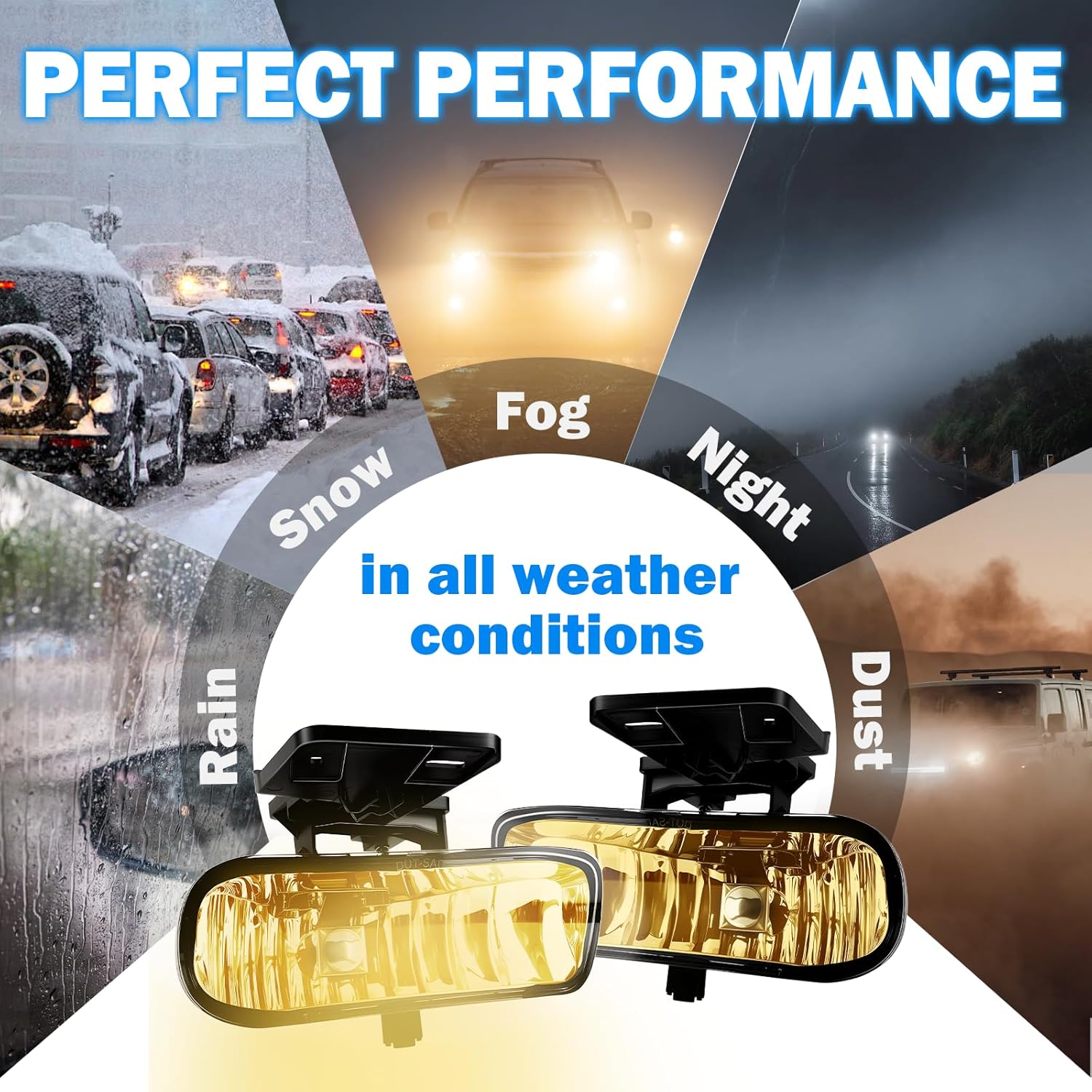 DOT Approved Halogen Fog Lights with Yellow Lens for 1999-2002 GMC Sierra & 2000-2006 GMC Yukon Plug & Play-7