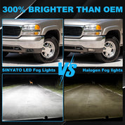 OKSIWA LED Fog Lights Kit For 1999-2002 Sierra/2000-2006 GMC Yukon/Yukon XL, Pickup Truck SUV Front Driving Fog Lamps Assembly Clear Lens, 1 Pair