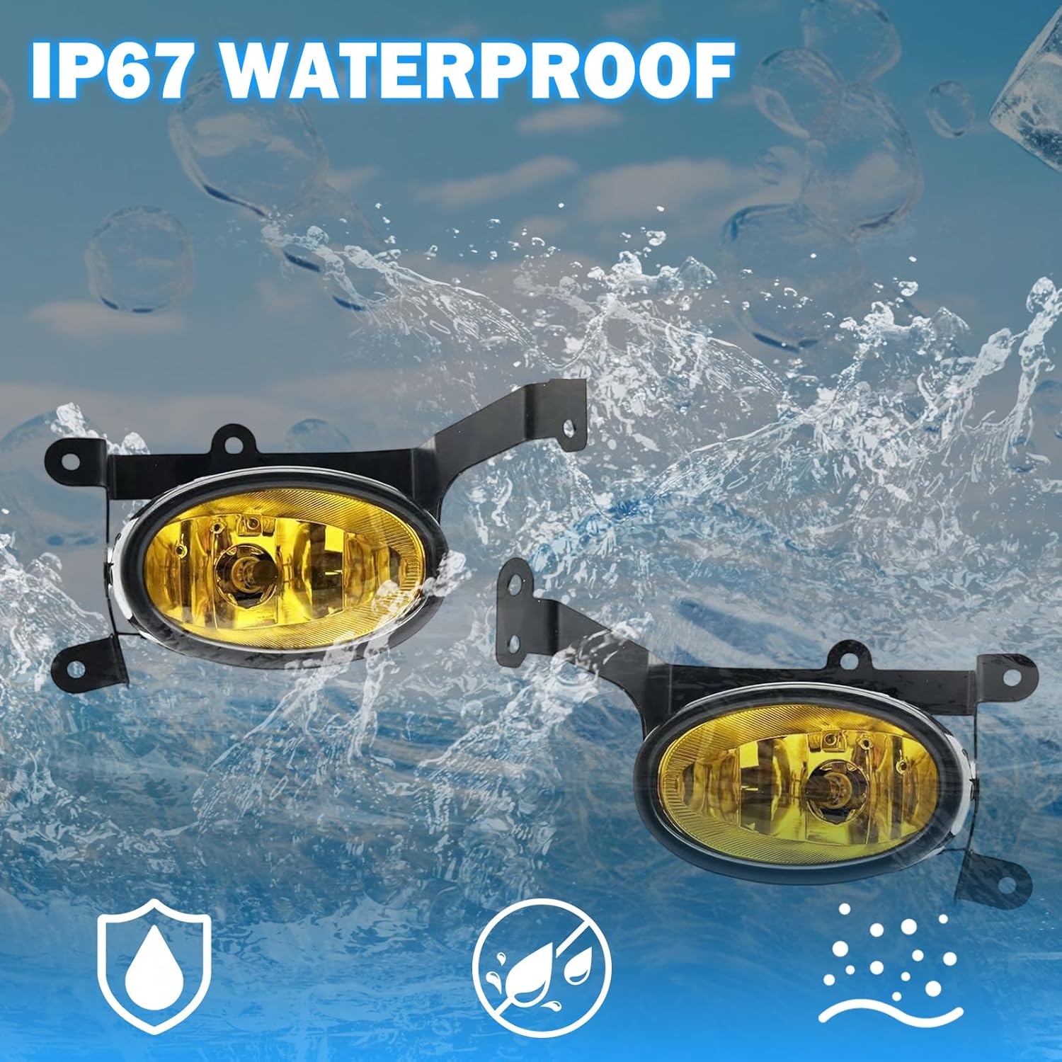 OKSIWA Fog Lights Compatible with 2DR Honda Civic Coupe 2006-2008 Pair Bumper Driving Fog Lamps with H11 12V 55W Halogen Bulb (Amber Lens)-7