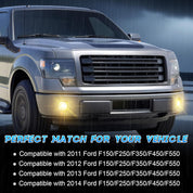 OKSIWA LED Fog Lights Compatible with 2011 2012 2013 2014 Ford F150/F250 /F350/F450/F550 Bumper Driving Fog Lamp Assembly Replacement DOT Approved（1 Pair）