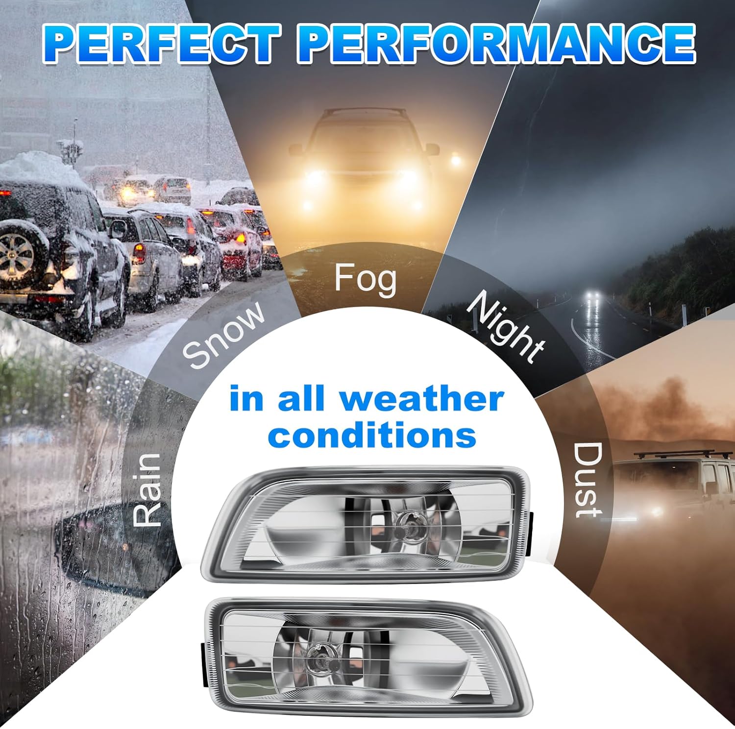 OKSIWA Fog Lights Assembly Compatible with 2003-2007 Honda Accord 4Door Sedan 2004-2008 Acura TL Fog Light Replacement with Halogen Bulbs Clear Lens Switch Harness Kit-6