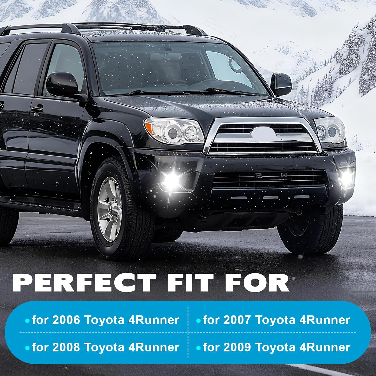 OKSIWA LED Fog Lights for 2006 2007 2008 2009 Toyota 4Runner, Front Driving Fog Light Lamps | Assembly Replacement Kit | Clear Lens-2