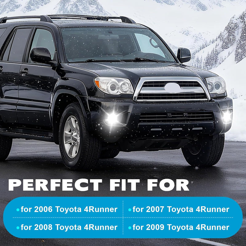 OKSIWA LED Fog Lights for 2006 2007 2008 2009 Toyota 4Runner, Front Driving Fog Light Lamps | Assembly Replacement Kit | Clear Lens-2