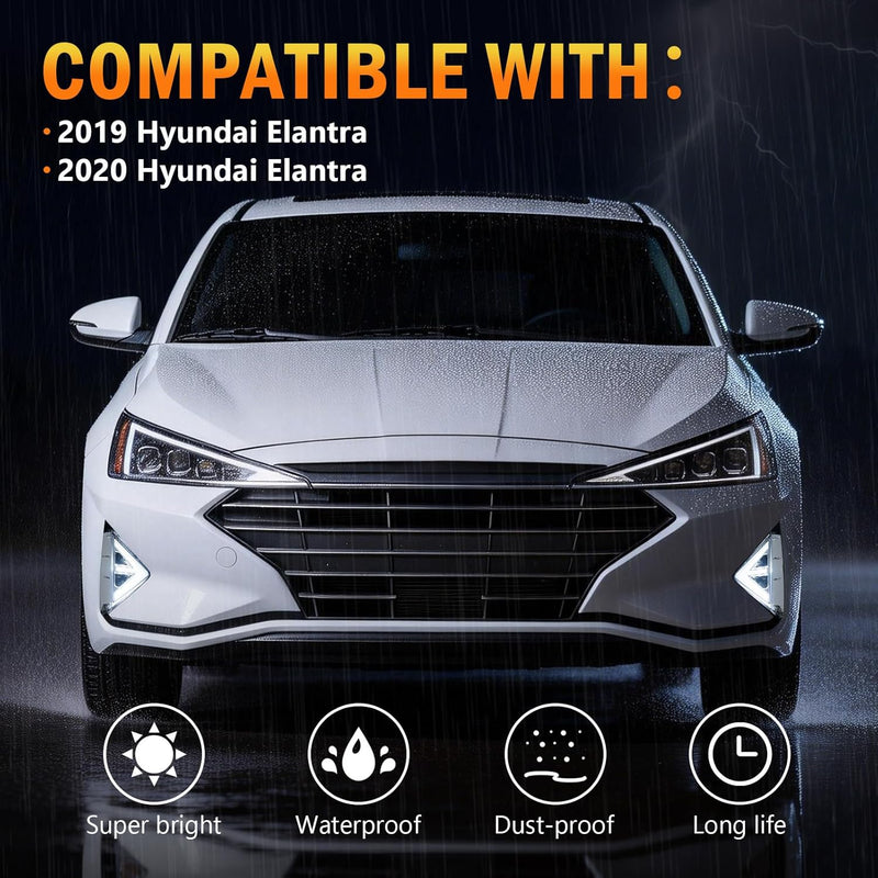OKSIWA LED Fog Light with DRL for 2019–2020 Hyundai Elantra, Front Bumper Fog Lamp Assembly,Amber Turn Signal,Waterproof Design, Includes DRL Wiring Harness Visit the OKSIWA Store-5