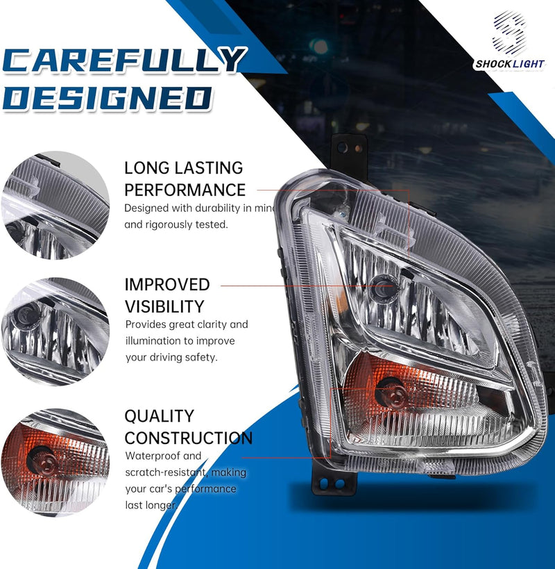 DOT Approved Halogen Fog Light for 2018-2021 Chevy Equinox Passenger Side OEM Replacement, Plug & Play-2