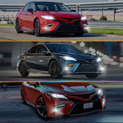 OKSIWA LED Fog Light with 3-Colors Day Running Light Compatible with 2018 2019 2020 Toyota Camry SE/XSE/TRD,Amber Turn Signal light, Blue light for Night,Front Bumper Fog Lamp Replacement Kit