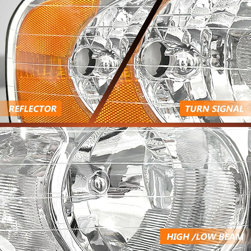 OKSIWA Headlights Assembly for 2002–2005 Dodge Ram 1500 2500 3500, OEM Style Replacement Headlamp Housing, Factory Fit,Plug & Play, No Bulbs Included,Clear Trim-3