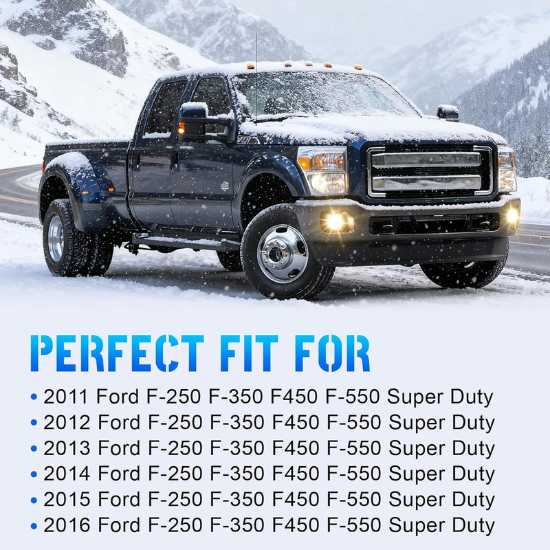 OKSIWA Fog Lights Compatible for Ford 2011-2016 F250/F350/F450/F550 Super Duty, Bumper Driving LED Fog Lamp Assembly Replacement FogLight Kit, DOT Certified（1 Pair）-2