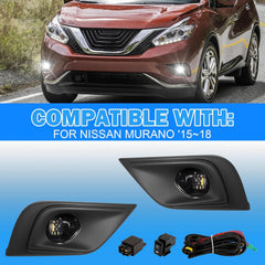 OKSIWA LED Fog Lights Compatible with 2015 2016 2017 2018 Nissan Murano Bumper Driving Fog Lamps Assemblies with Switch and Wiring Harness-3