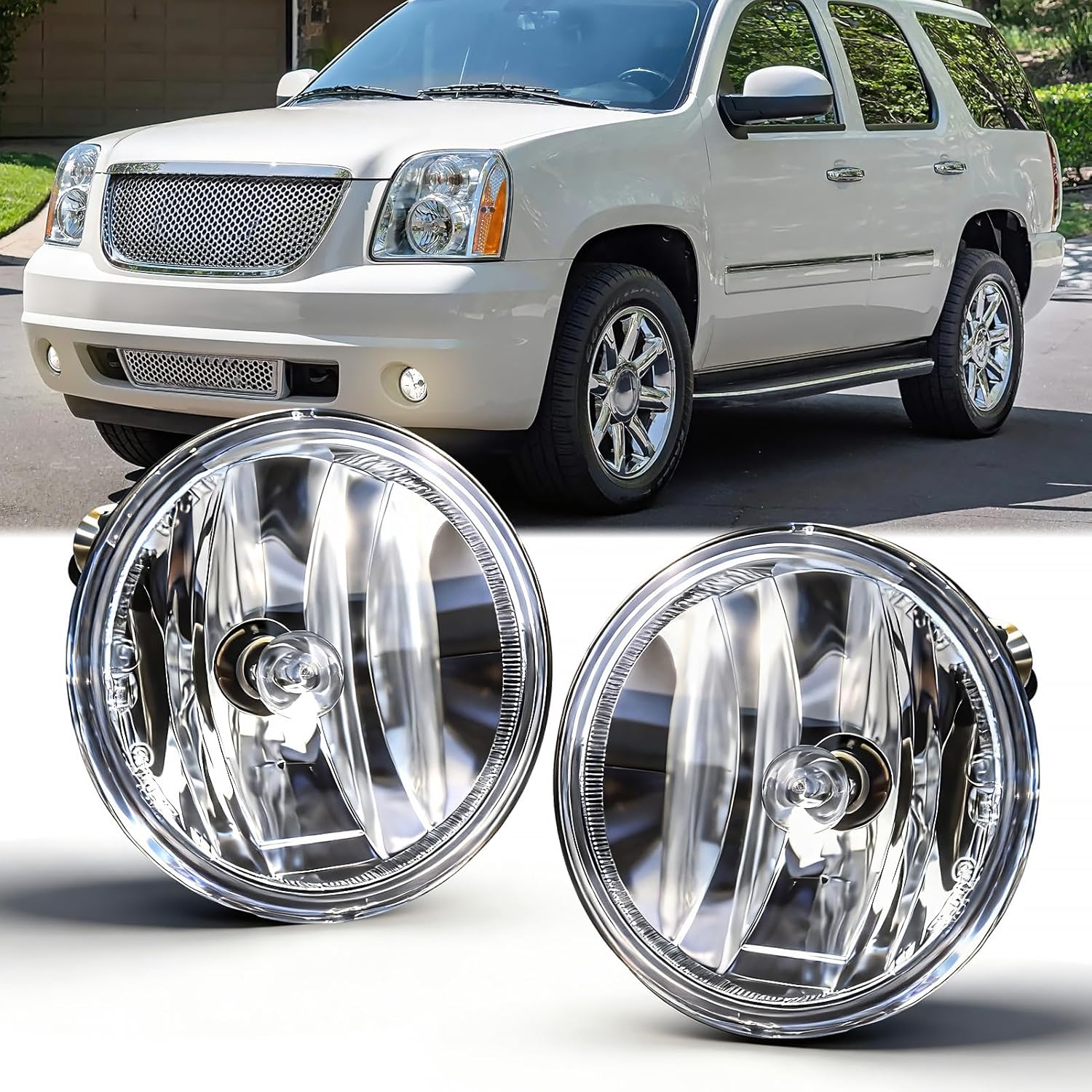 OKSIWA Fog Lights Compatible with 07-13 Chevy Avalanche 07-14 Suburban Tahoe GMC Yukon/XL 14 Sierra 1500/15 2500HD/15 3500 HD, Driving Fog Lights Assembly, Upgrade and Modified 1 Pair Fog Lamps-1