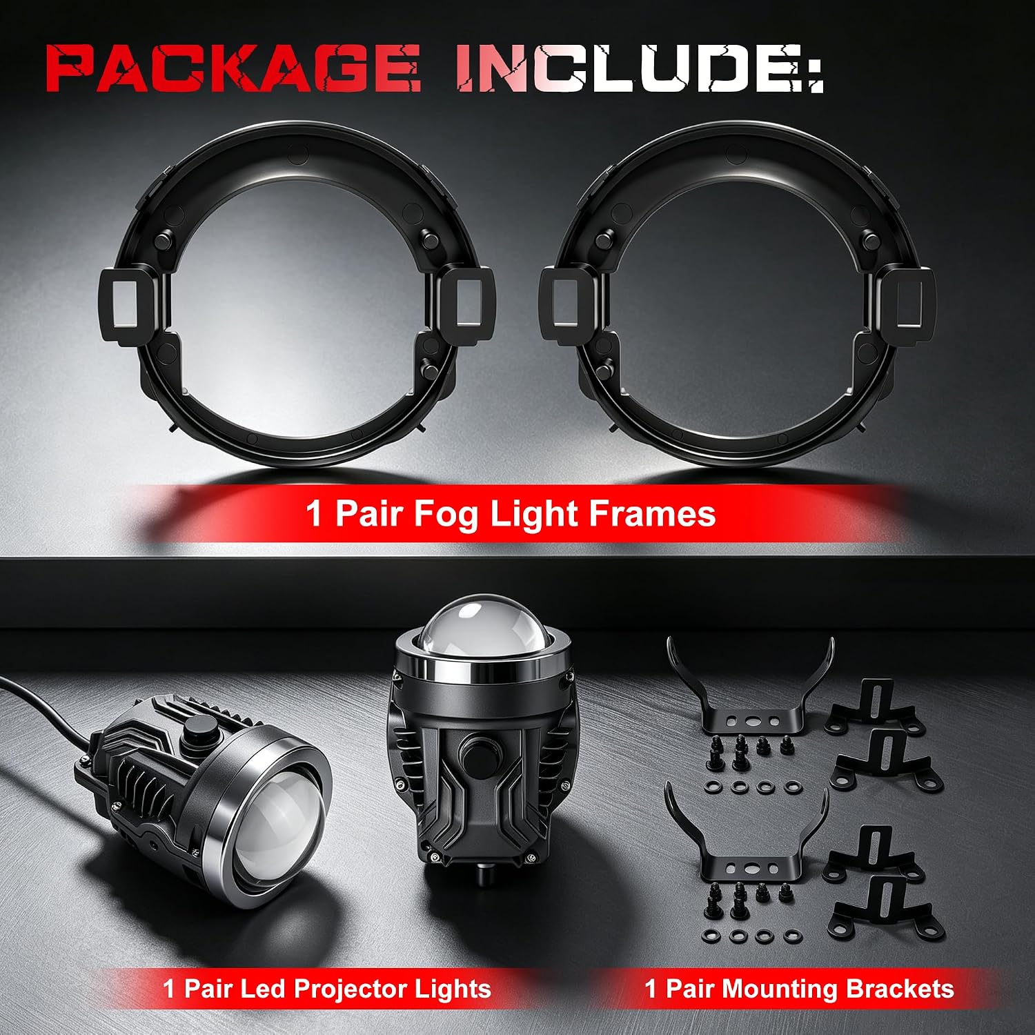 DOT Approved LED Projector Fog Light for 2005–2015 Nissan Xterra & 2010–2019 Nissan Frontier, 1 Pair-5