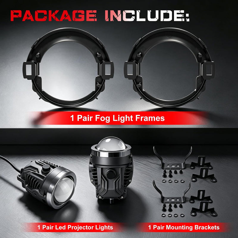 DOT Approved LED Projector Fog Light for 2005–2015 Nissan Xterra & 2010–2019 Nissan Frontier, 1 Pair-5