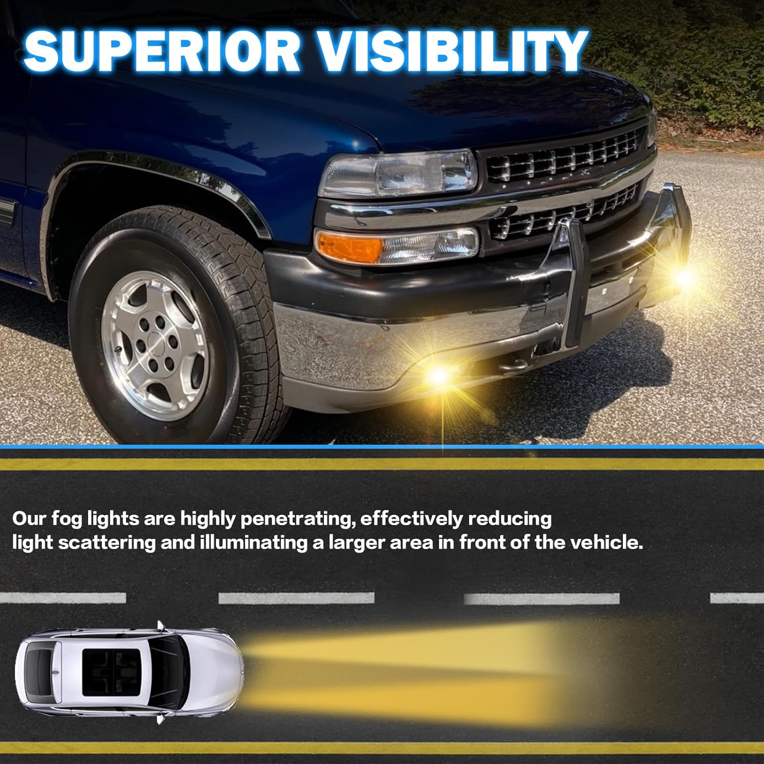 OKSIWA Fog Lights Assembly Fits For 1999-2002 Silverado 1500 2500/2001 2002 Silverado 1500HD 2500HD 3500/2000-2006 Tahoe Suburban 1500 2500 With Halogen Bulbs- Left & Right Side-2