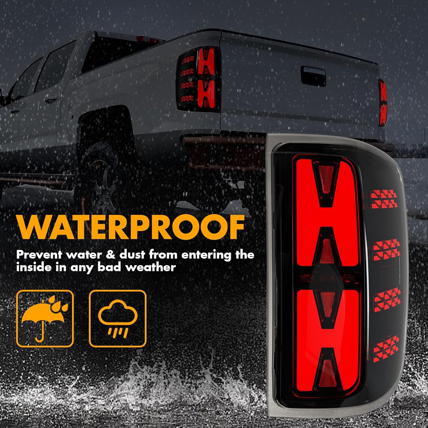Animated Sequential Smoked LED Tail Lights for 2014-2018 Chevy Silverado & 2016-2018 GMC Sierra 3500HD DRW Plug & Play-5