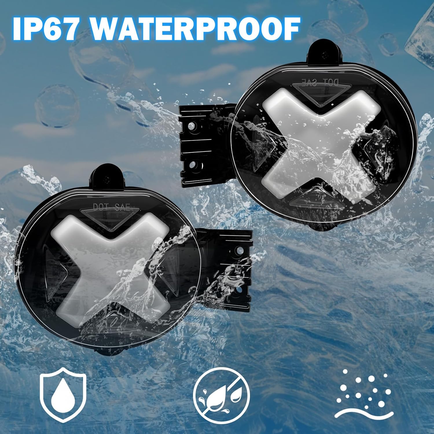 OKSIWA LED Fog Lights Compatible With 2002-2008 Dodge Ram 1500/2003-2009 Dodge Ram 2500 3500 Pickup Truck w/DRL Amber Turn Signals Fog Lights 1 Pair of Fog Lights Clear Lens-7