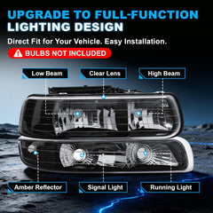 Headlight Compatible with 1999-2002 Chevy Silverado & 2000-2006 Tahoe/Suburban-4