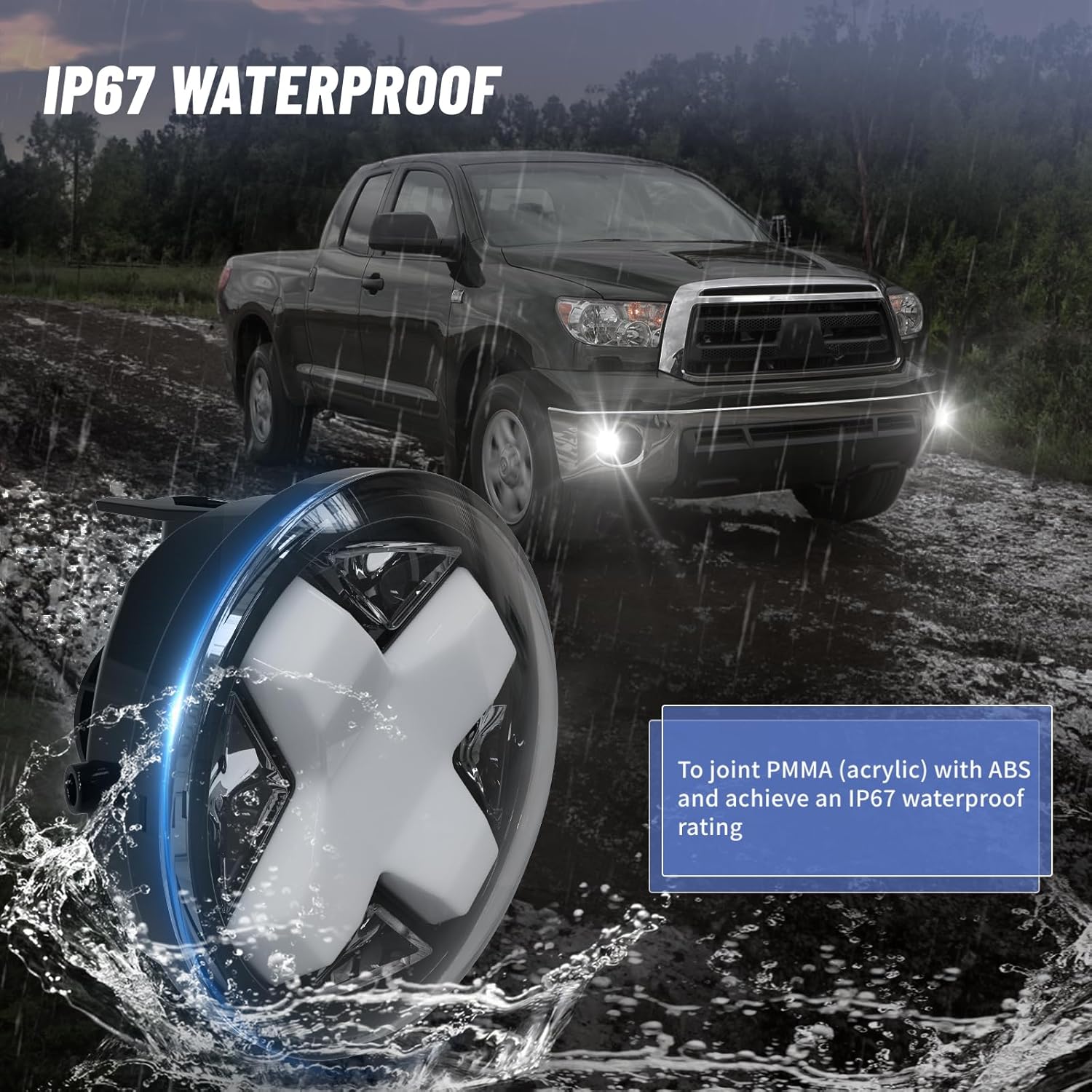 OKSIWA LED Fog Lights with DRL & turn singal Assembly Compatible With 2005-2011 Tacoma,2007-2013 Tundra,2004-2006 Solara,2008-2015 Sequoia Clear Lens 1Pair Upgraded Modified Lamps-5