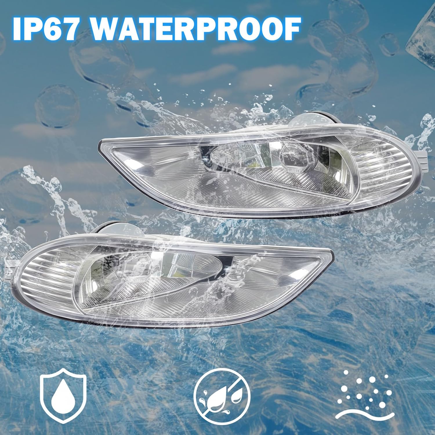 OKSIWA Fog Lights Compatible with 2002 2003 2004 Camry, 2005 2006 2007 2008 Corolla, 2002 2003 Solara, A Pair Of Fog Lamps With 9006 12V 55W Halogen Bulbs, Wiring Harness And Clear Lens-8