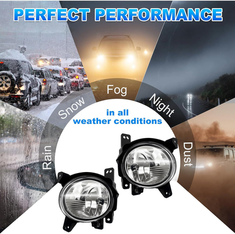 OKSIWA Fog Lights Assemblies Compatible With Fog Lights Compatible with 2010 2011 2012 Hyundai Santa Fe Front Bumper Fog Lamps Replacement with Wiring Harnes-5
