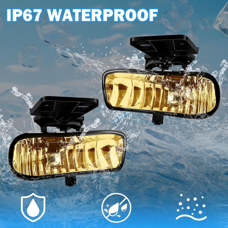 DOT Approved Halogen Fog Lights with Yellow Lens for 1999-2002 GMC Sierra & 2000-2006 GMC Yukon Plug & Play-8
