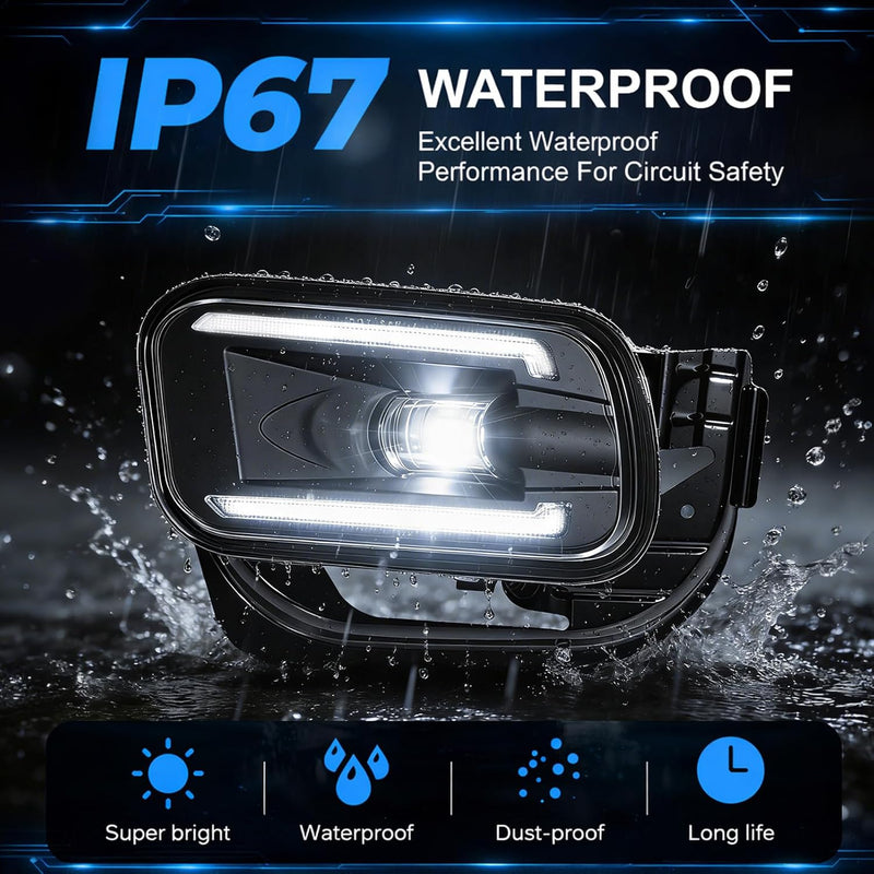 OKSIWA LED Fog Lights Assembly Fit for Ram 1500 2009-2012,Dodge Ram 2500 2010-2018,Dodge Ram 3500 2012-2018 Replacement For Original Truck Bumper Fog Lamps Replacement,DOT Certified- 1Pair-7