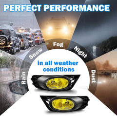 OKSIWA Fog Lights Compatible with 2009 2010 2011 Honda Civic Sedan, 1 Pair Front Bumper Driving Fog Lamps with Switch and Wiring Harness(Amber Lens)-7