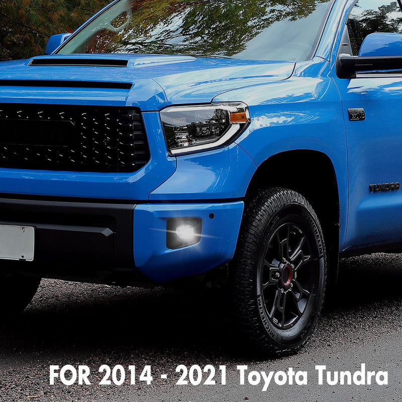 OKSIWA Led Fog Lights Compatible with 2014 2015 2016 2017 2018 2019 2020 2021 Toyota Tundra, 14-21 Tundra Front Driving Fog Lamps Kit, DOT Certified, Clear Lens - 1 Pair-2