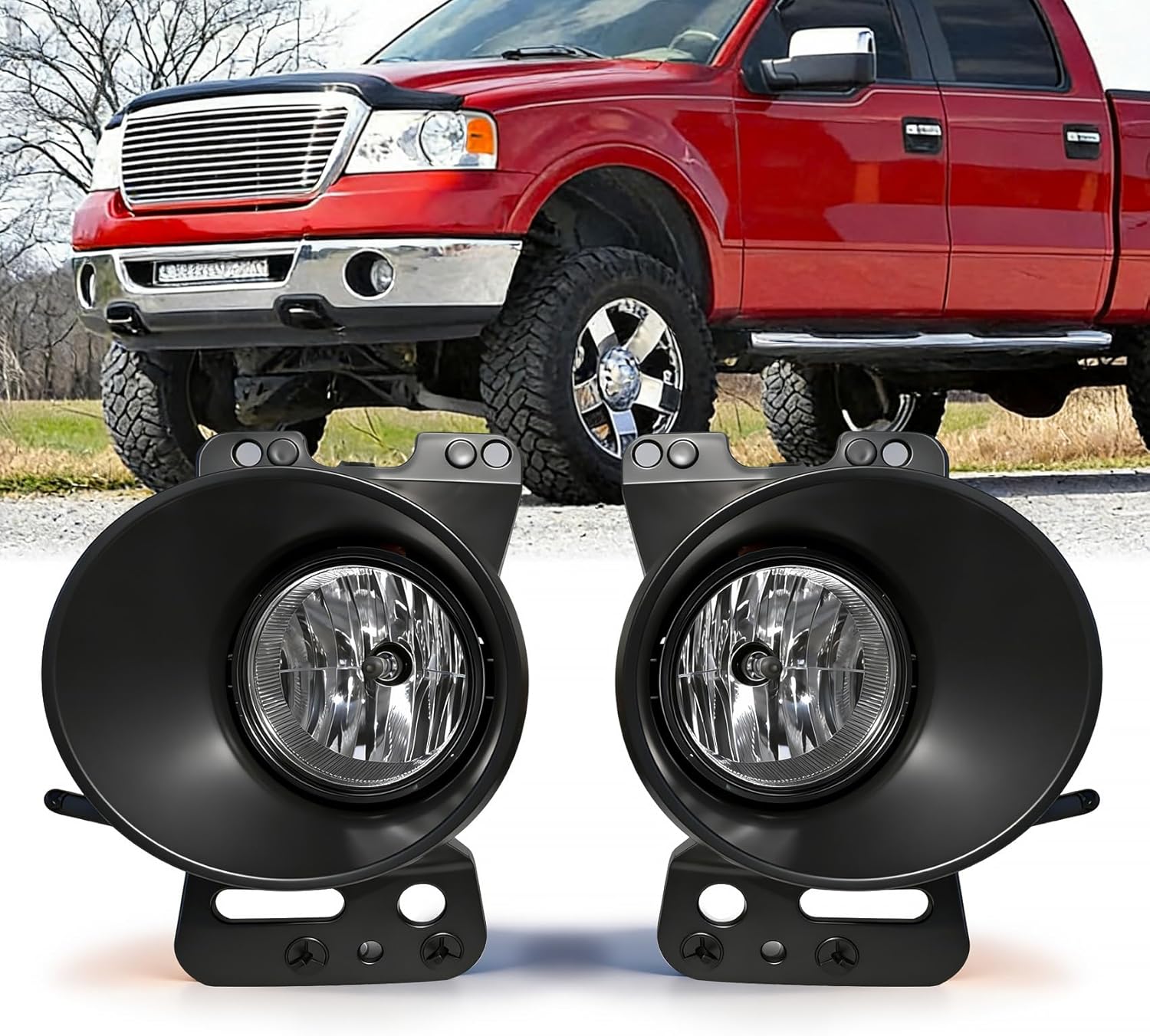OKSIWA Front Driving Fog Lamps Assembly Fit for 2005 2006 2007 2008 Ford F150, 2006-2010 Lincoln Mark LT,DOT Certified - 1 Pair（Halogen Bulbs）