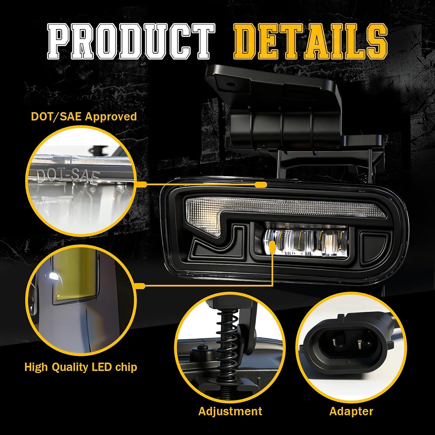 DOT Approved  LED Fog Light for 1999–2006 Chevy Silverado, Tahoe & Suburban, 1 Pair-3