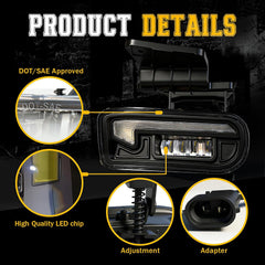 DOT Approved  LED Fog Light for 1999–2006 Chevy Silverado, Tahoe & Suburban, 1 Pair-3