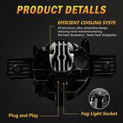 OKSIWA LED Fog Light,Compatible with 2013-2015 Nissan Sentra(Not Fit for SR type),Front Bumer Driving Light Fog Lamp Assembly Kit with Wiring Harness, Switch,Plug and Play