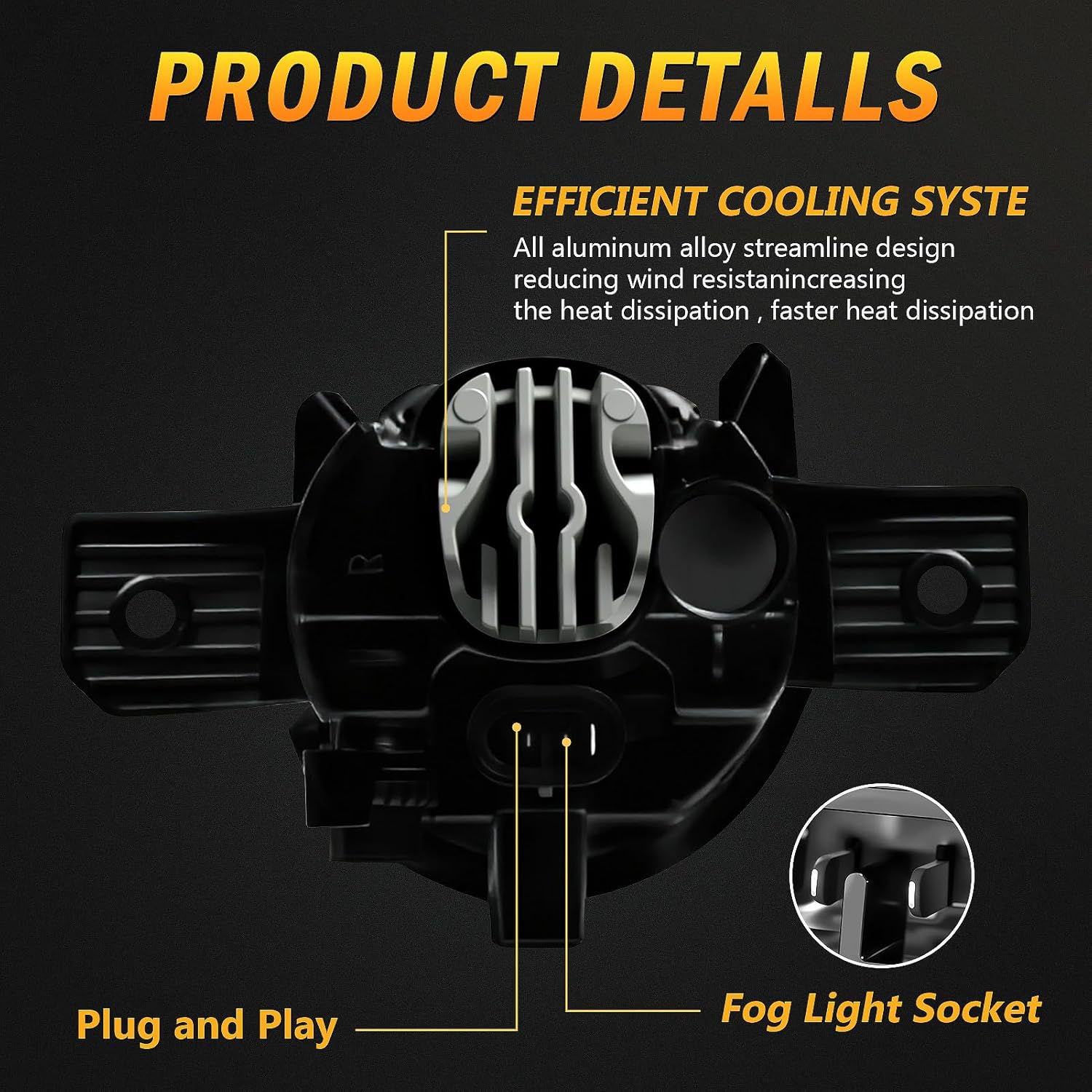 OKSIWA LED Fog Light,Compatible with 2013-2015 Nissan Sentra(Not Fit for SR type),Front Bumer Driving Light Fog Lamp Assembly Kit with Wiring Harness, Switch,Plug and Play-4