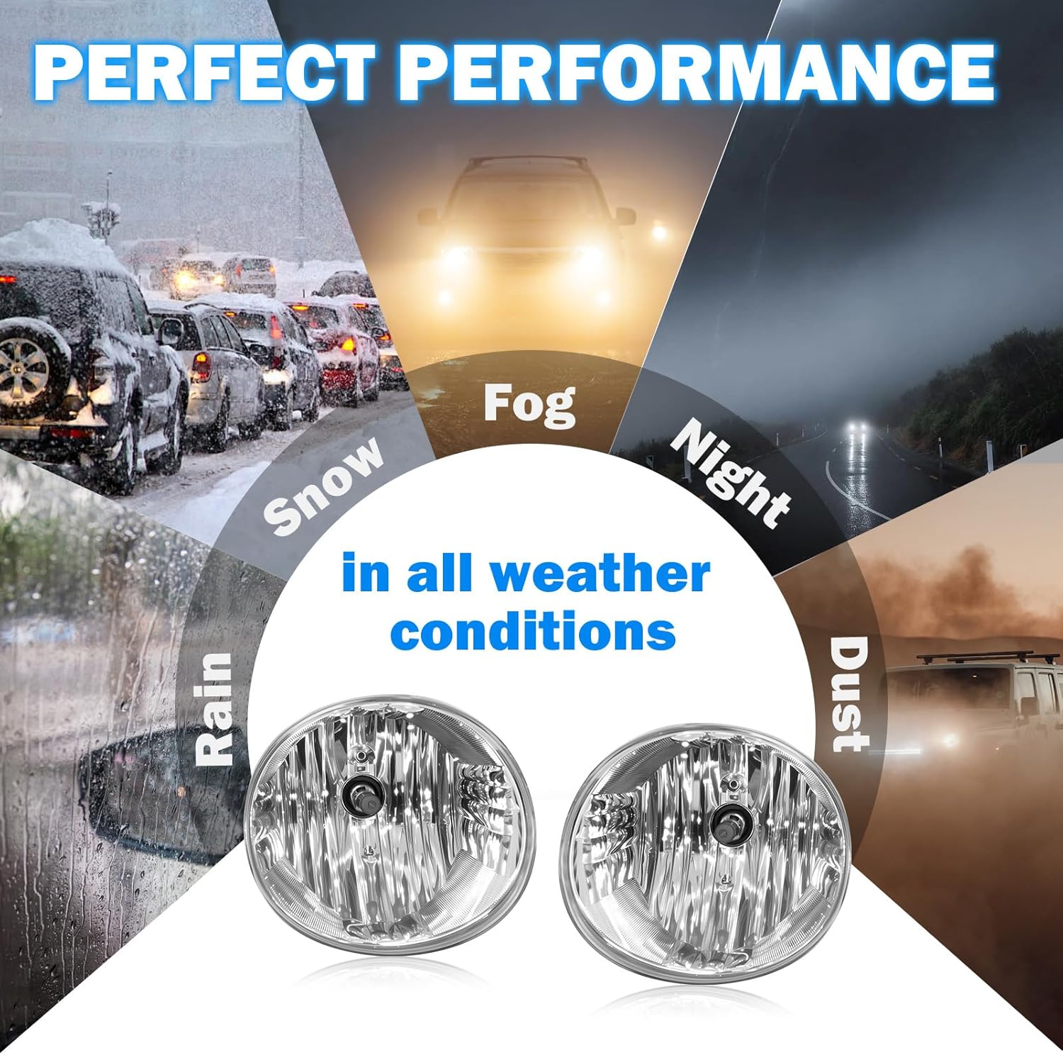 OKSIWA Fog Lights Compatible with 2004-2005 Rav4/ 2005-2007 Avalon/ 2006-2009 4 Runner/ 2005-2006 Lexus ES330, 1 Pair Front Bumper Driving Fog Lamps Clear Lens-7