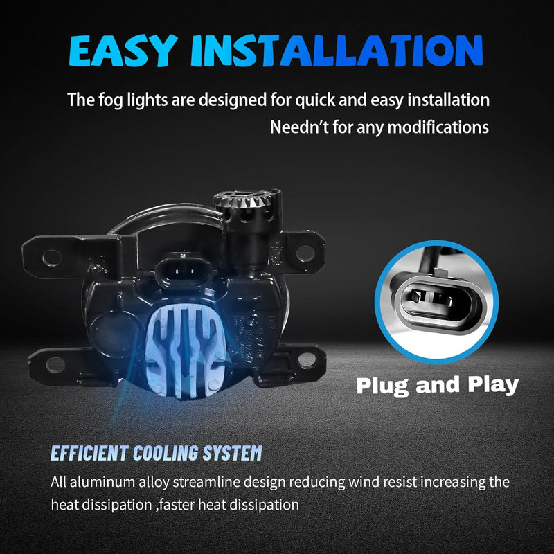 OKSIWA LED Fog Lights-For 2012-2014 Toyota Camry(Not for SE Models), Fog Light Assembly Replacement,Include Switch, Wiring Harness,Plug and Play,Chorme Bezels-4