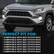 OKSIWA Fog Lights Compatible with 2019 2020 2021 2022 2023 2024 2025 Toyota RAV4 Fog Lamps Replacement 1 Pair Clear Lens with Switch and Wiring Kit(Not fit ADVENTURE)