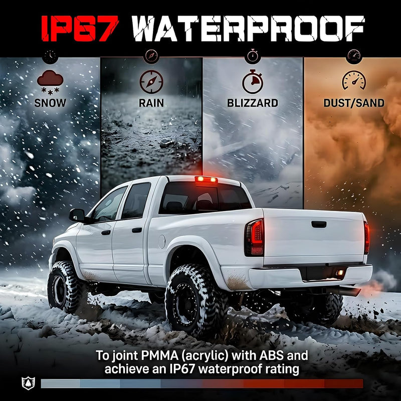 Smoked LED Tail Lights for 2007-2008 Dodge Ram 1500 & 2007-2009 Ram 2500 3500 Plug & Play-5