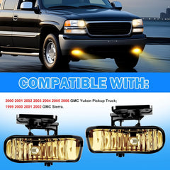 DOT Approved Halogen Fog Lights with Yellow Lens for 1999-2002 GMC Sierra & 2000-2006 GMC Yukon Plug & Play-3