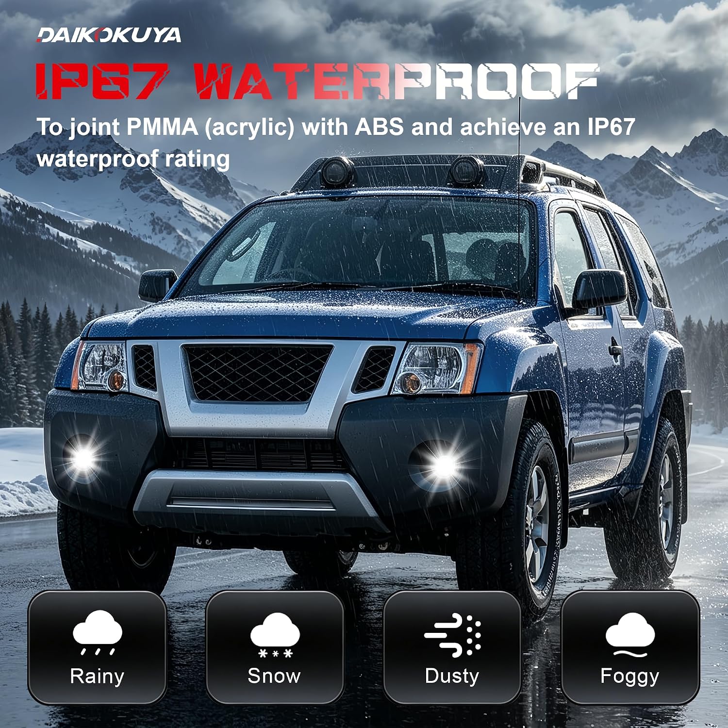 DOT Approved LED Projector Fog Light for 2005–2015 Nissan Xterra & 2010–2019 Nissan Frontier, 1 Pair-7