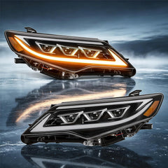 LED Projector Headlights with Startup Animation & Sequential Turn Signal for 2012-2014 Toyota Camry XV50 DRL High Low Beam Clear Lens Waterproof Plug & Play 1 Pair-1