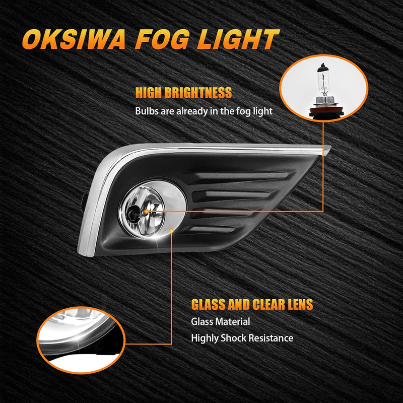 OKSIWA Halogen Fog Lights,Compatible with Nissan Altima Sedan 2016 2017 2018,Front Bumer Driving Light Fog Lamp Assembly Kit with Wiring Harness, Switch,Plug and Play-4