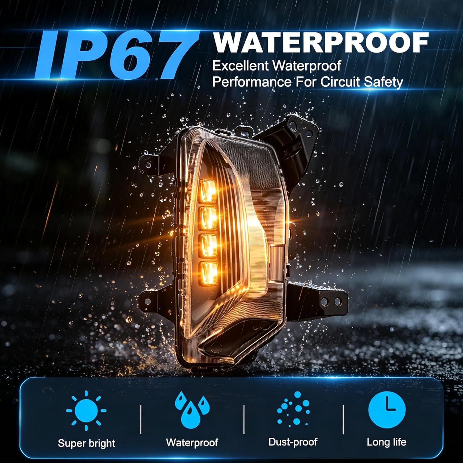 DOT Approved LED Fog Lights with DRL & Amber Turn Signal for 2022-2024 Chevy Equinox w/ Wiring Harness Plug & Play-7