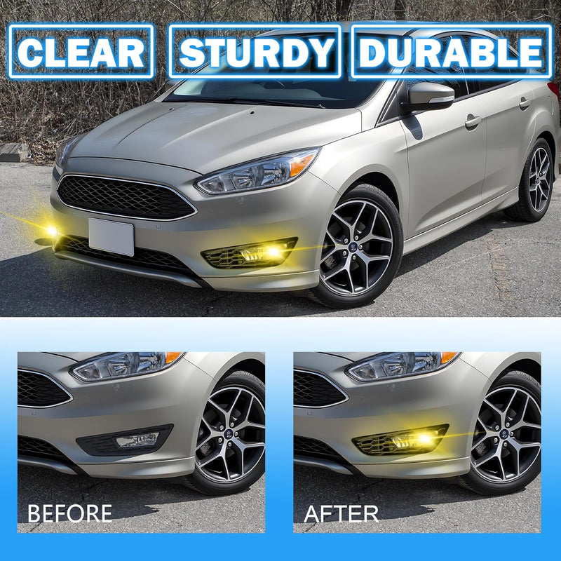 OKSIWA Fog Lights Assemblies Compatible With 2015 2016 2017 Ford Focus Fog Lamps Drive and Passenger Side Front Bumper Fog Lights Clear Lens-7