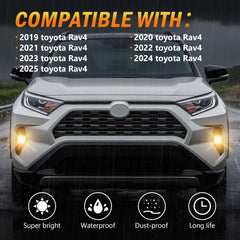 OKSIWA Halogen Fog Lights,For 2019-2025 Toyota Rav4, Front Bumper Fog Lamp Assembly kit, with Bezel Wiring Harness,Plug and Play,Easy to Install-3