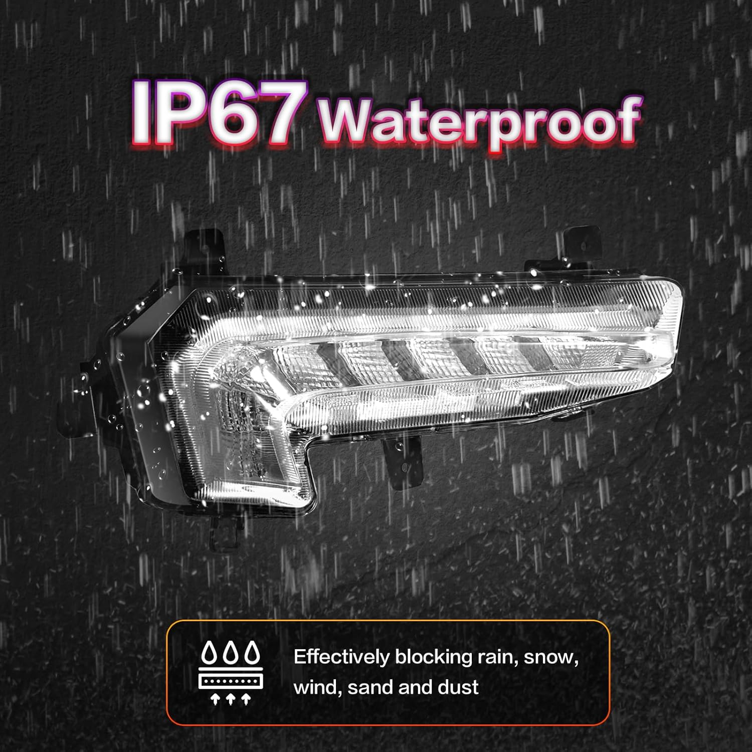 OKSIWA LED Fog Light for 2016 2017 2018 Chevy Malibu, Front Driving Fog Lamps Replacement Kit, Clear Lens (Right)
