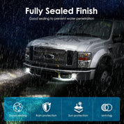 OKSIWA LED Fog Lights Compatible with 2008-2010 Ford F250 F350 F450 Super Duty Truck, Front Driving Lamps Clear Lens Assembly Replacement, DOT Approved (1 Pair)