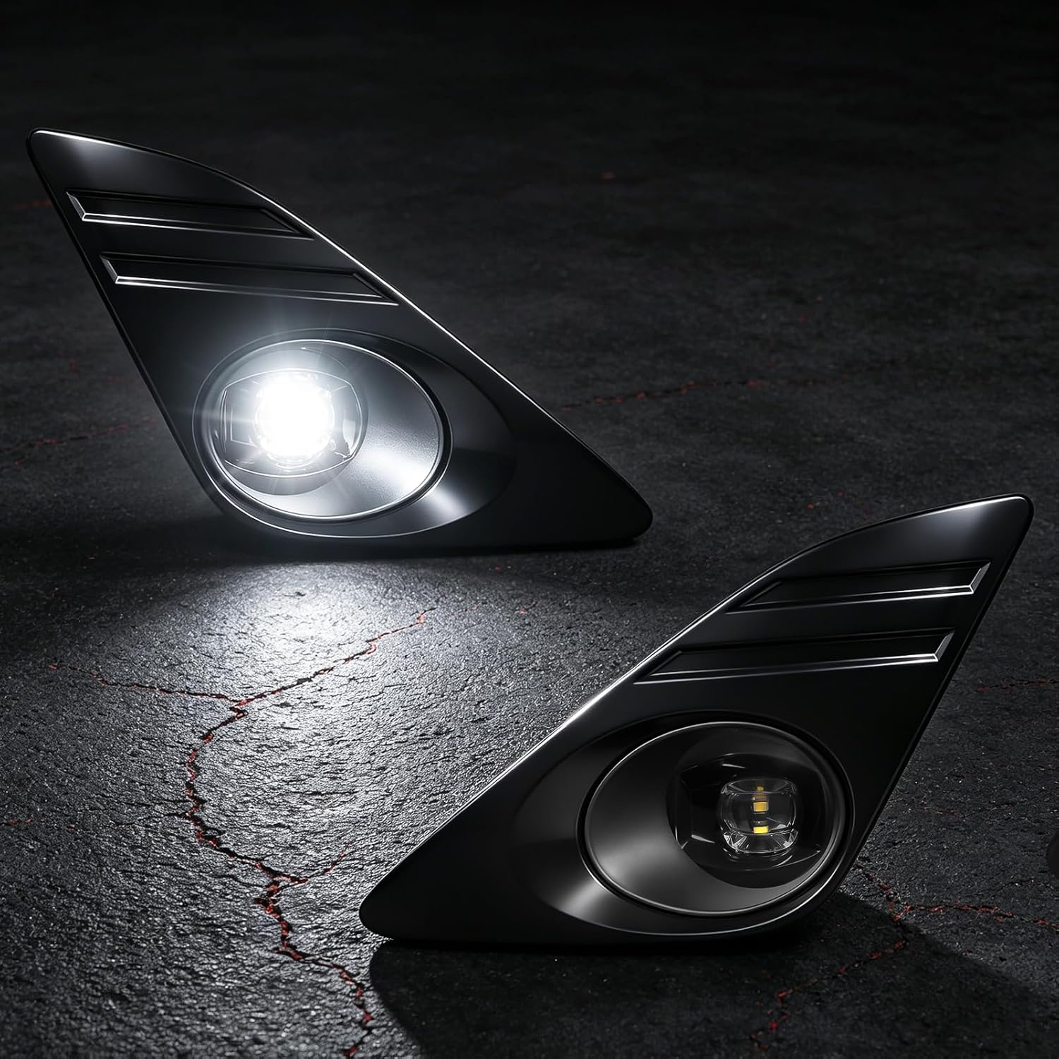 OKSIWA LED Fog Lights-For 2012-2014 Toyota Camry(Not for SE Models), Fog Light Assembly Replacement,Include Switch, Wiring Harness,Plug and Play,Black Bezels-1